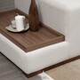 Sofa Récamiere Rechts Polyester Holz Creme mit Tisch 1