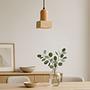 Suala Pendant Light Oak Wood Travertine Natural 0