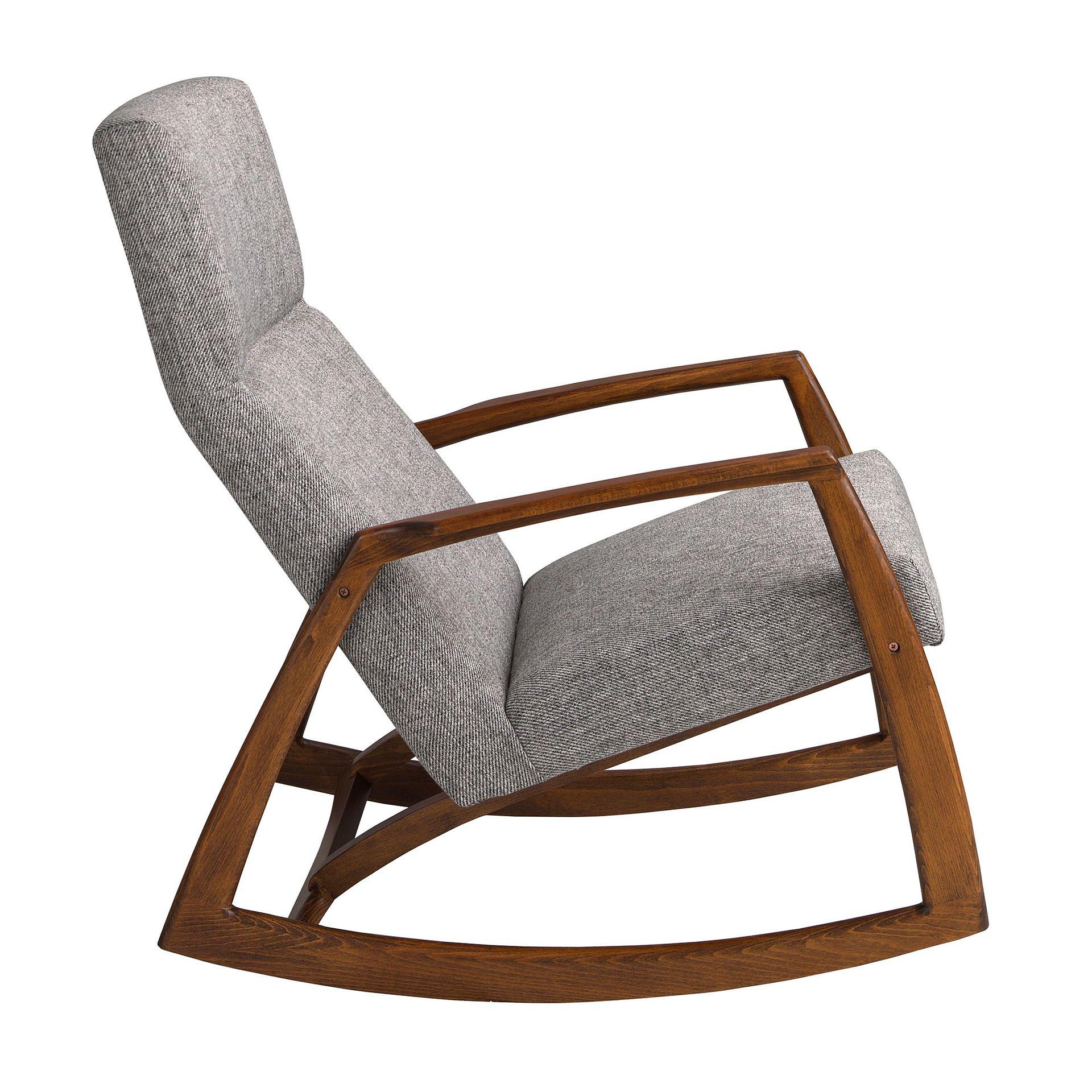 Schaukelstuhl Textil Grau 6