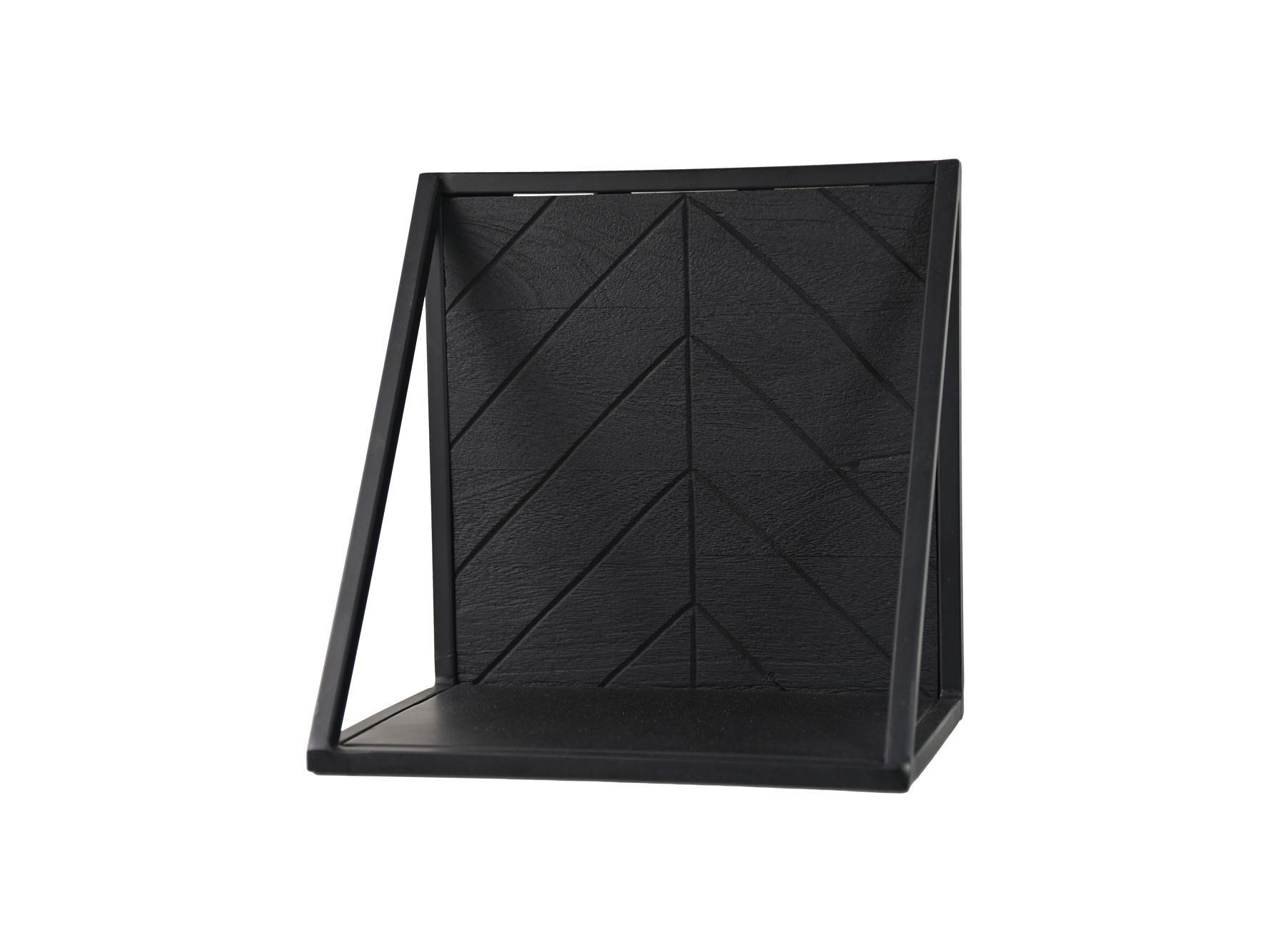 Verona Wandregal Mangoholz Metall Schwarz 1