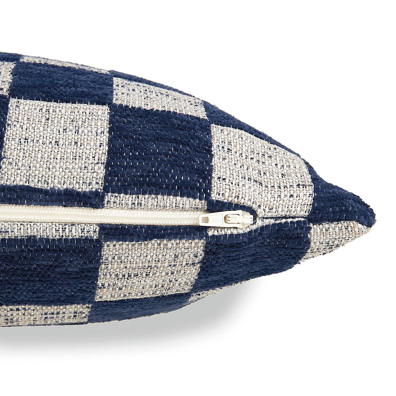 Checkerbox Cushion Cover Navy Blue 45x45cm 2