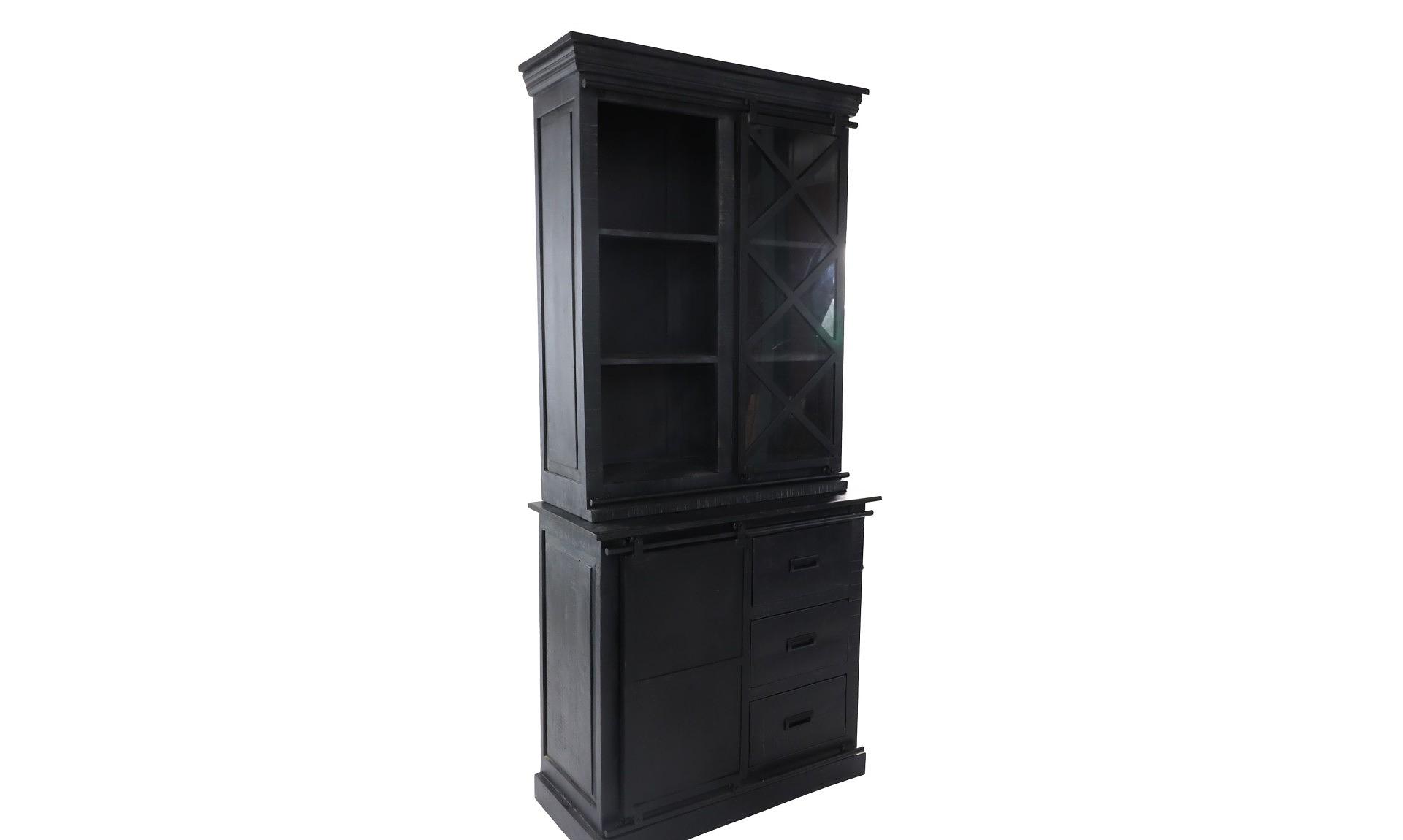 Melbourne Vitrine Mangoholz Metall 3