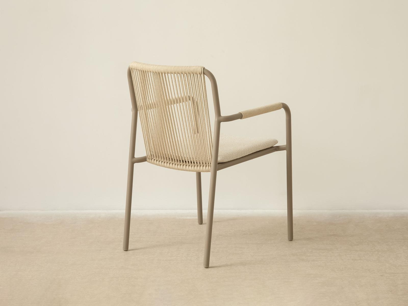 Peralta Outdoor Garden Chair 1-Seater Polyester Cream 57x62x83 cm 4