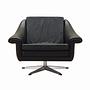 Drehsessel Leder Schwarz 1960er Jahre 0
