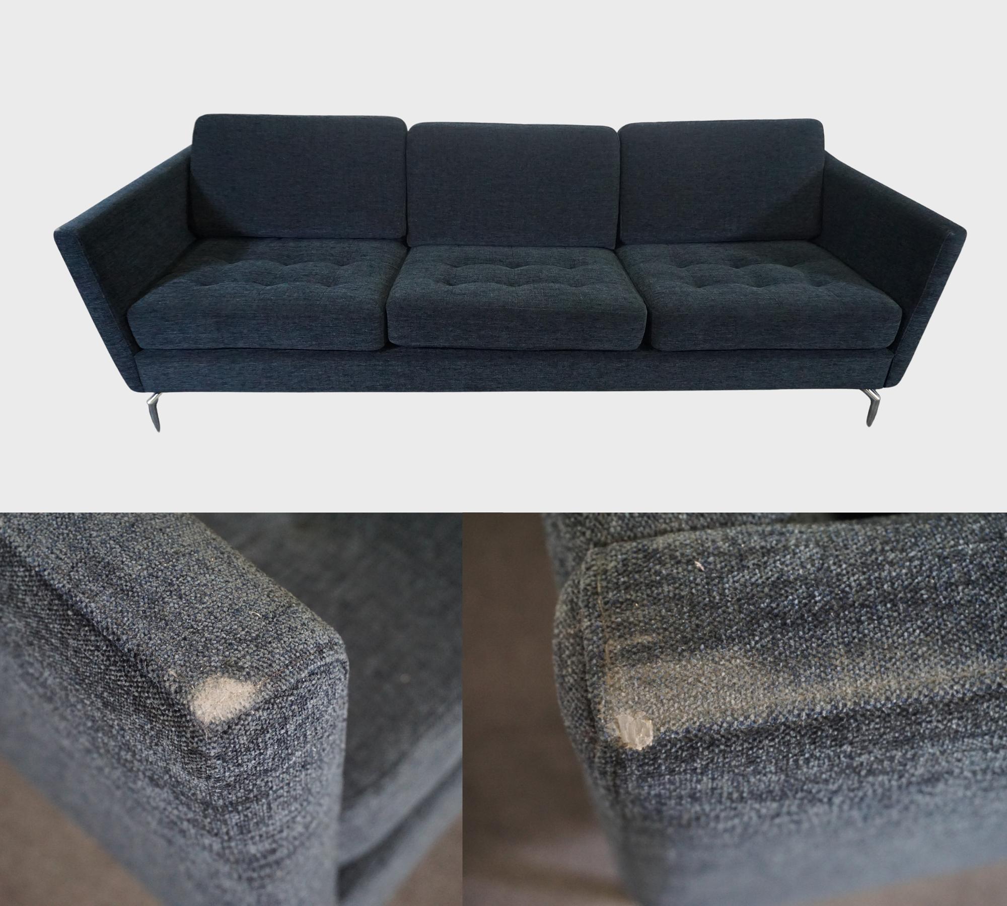 Osaka Sofa Getuftete Sitzfläche Tomelilla Stoff 3144 Blau 3