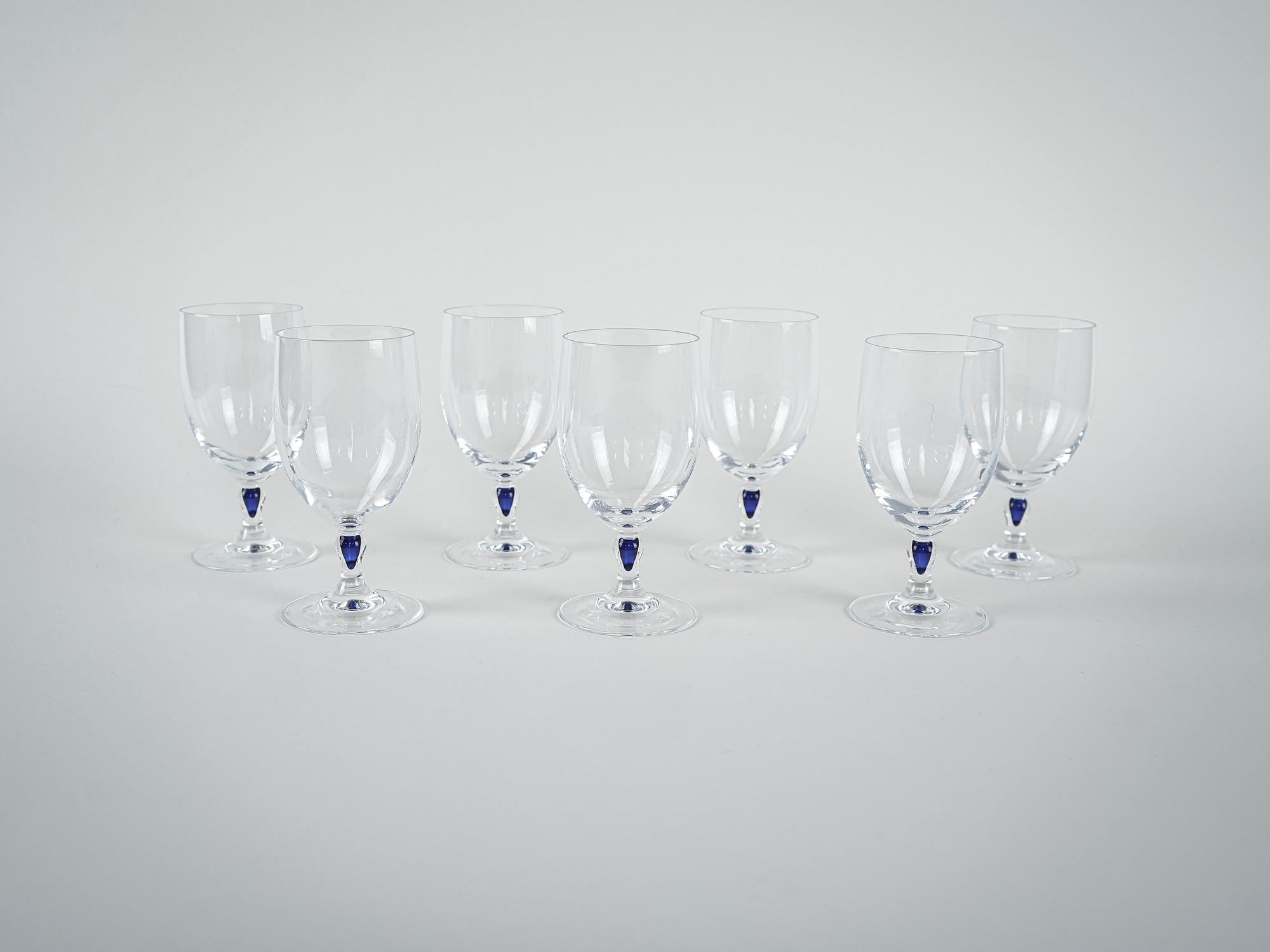 Set Venise Saphir Glasses 1970s Cristal d'Arques 4