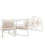 4x Catania Loungeset Stahl Glas Creme 4