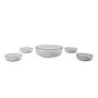 Glasschalen-Set 5-Teilig Transparent Rot 1970er Jahre 0