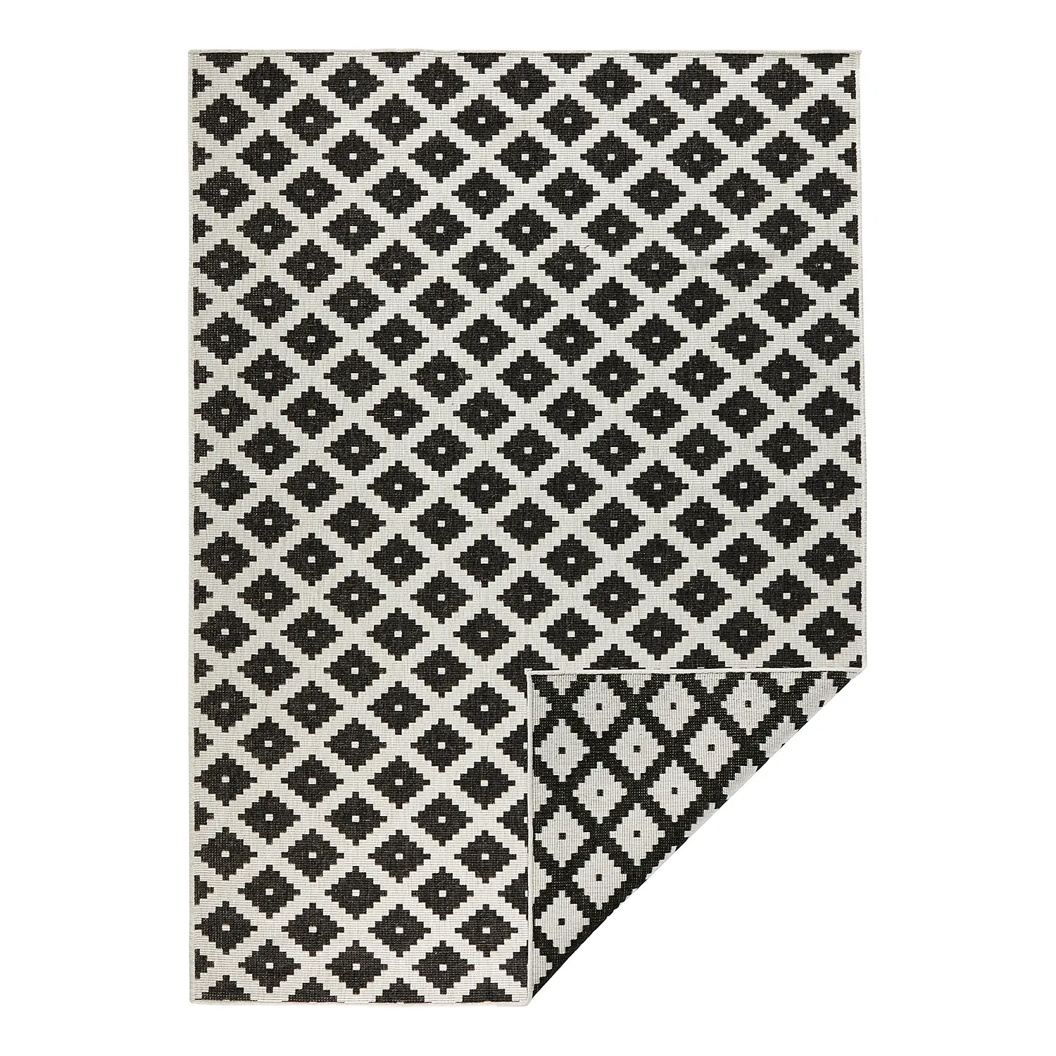 Indoor/outdoor rug Nizza Polypropylene Black 80 x 150 cm 2