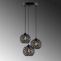 Pendant lamp with 3 elements Black Metal Large 3
