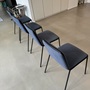 4x Lago Pletra Designer Chair Textile Metal Blue 3