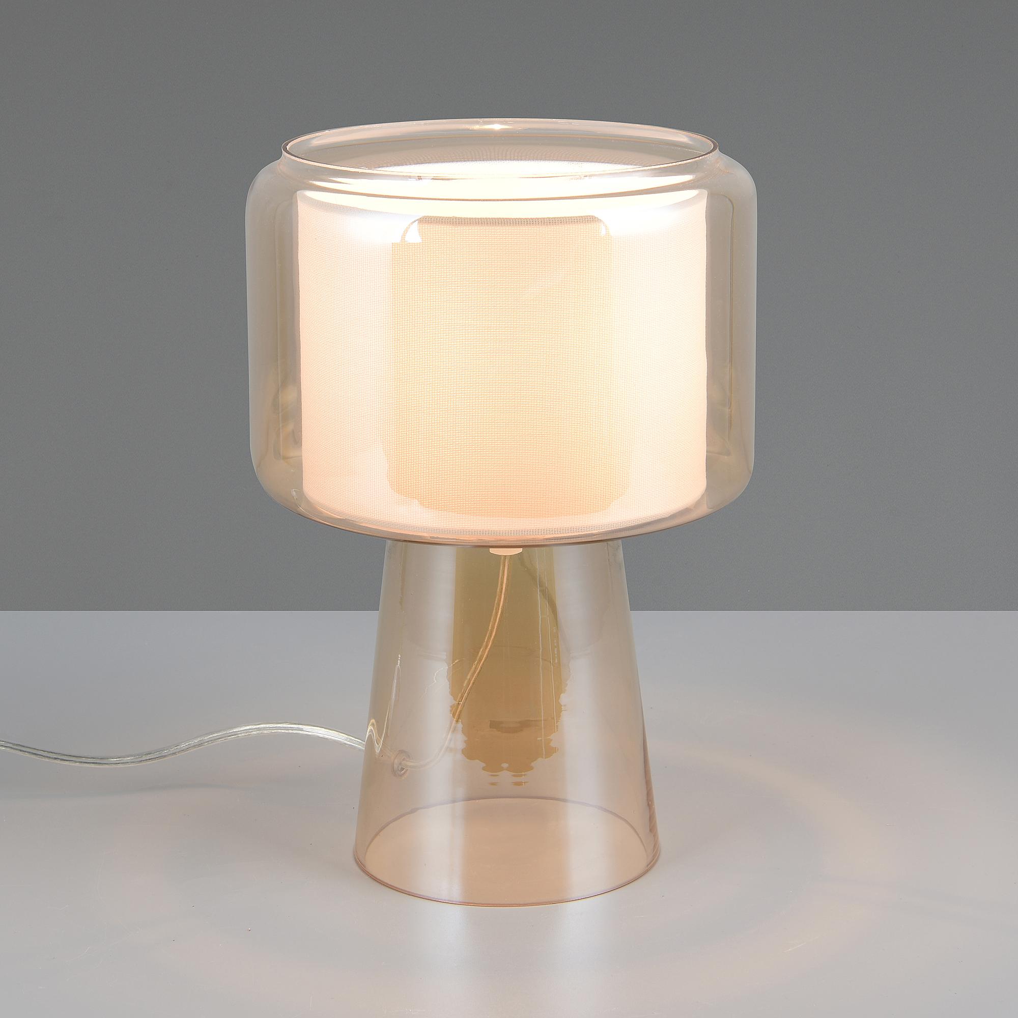 1-Flammig Rocka Tischleuchte Farbglas Orange 0