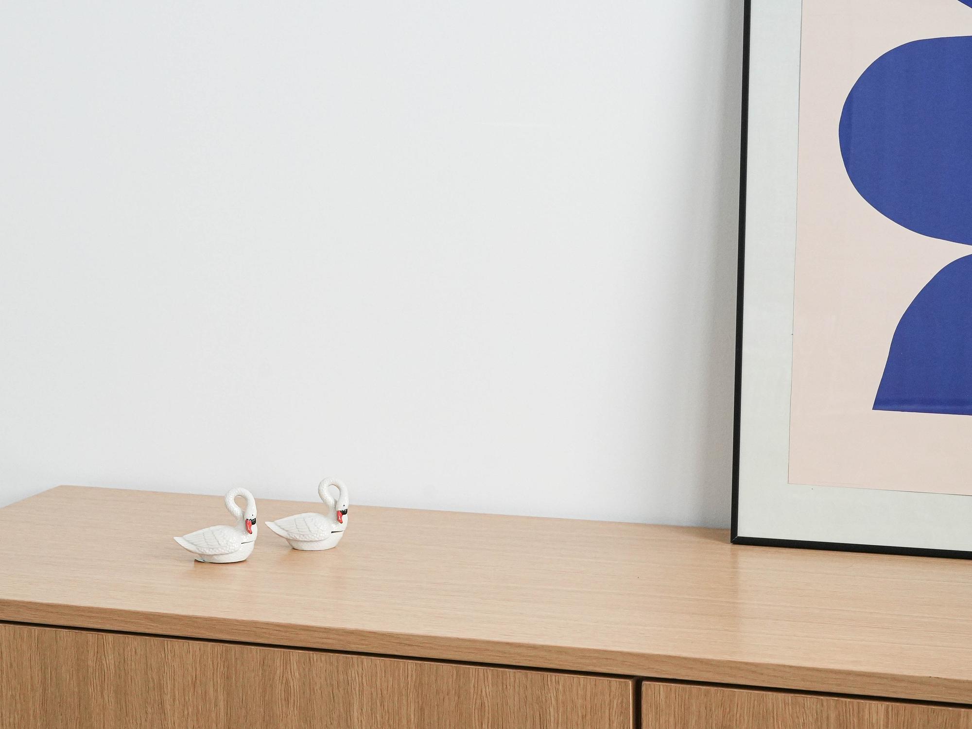 Schwanendose Porzellan Weiß 1960er Jahre 1