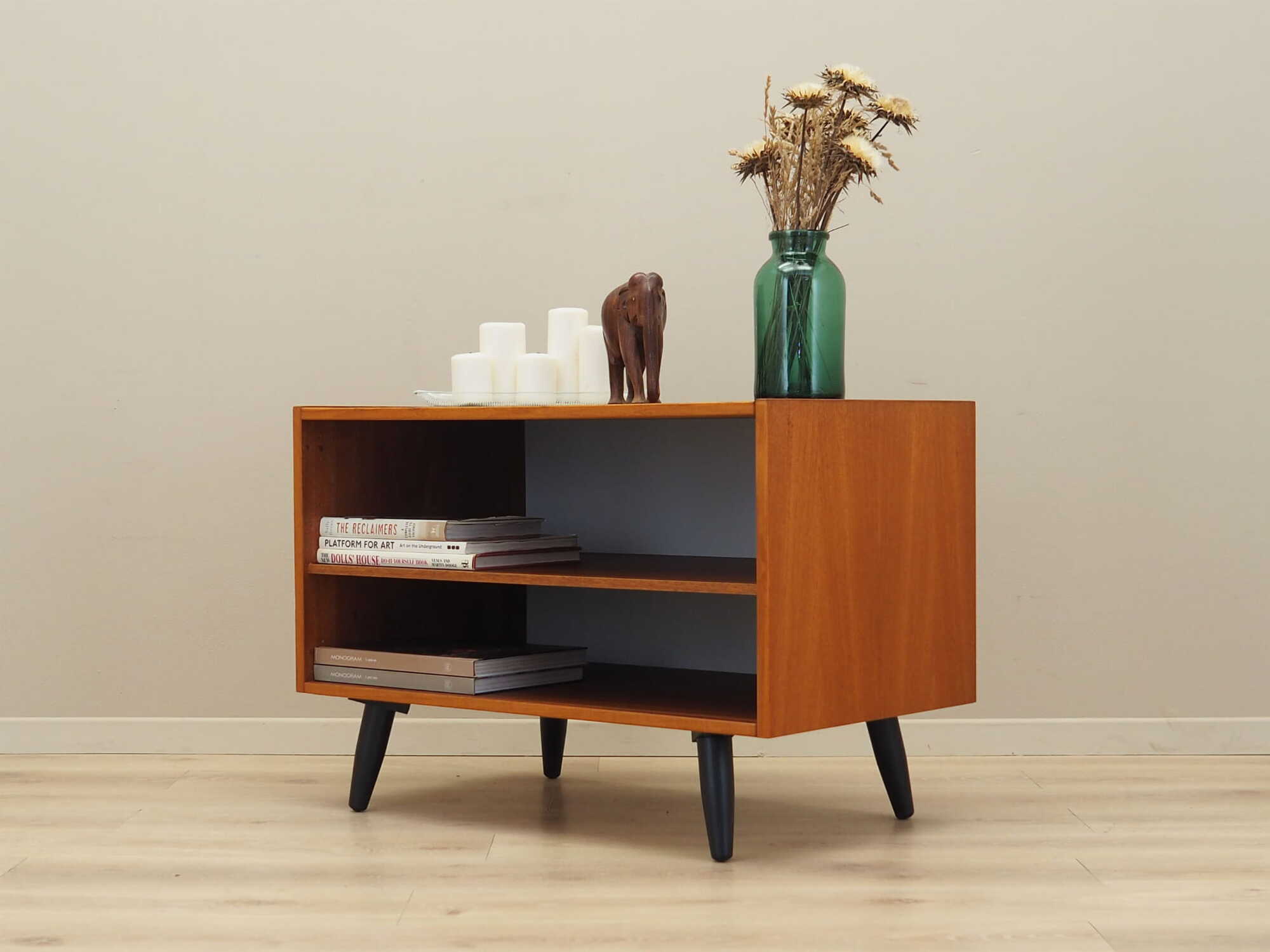 Vintage Bücherregal Teakholz Braun 1970er Jahre 2