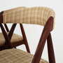 4x Vintage chair teak wood textile beige 1970s 7