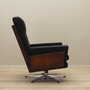 Poltrona da ufficio vintage pelle legno nero anni '70 6