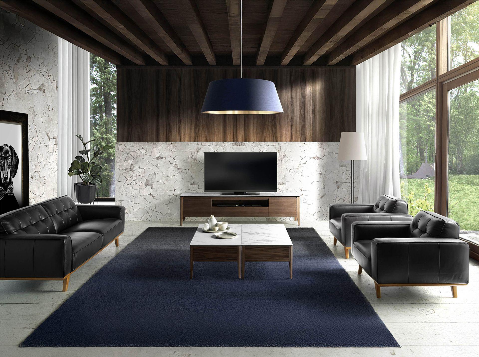 Chester Sofa 3-Sitzer Leder Schwarz 3