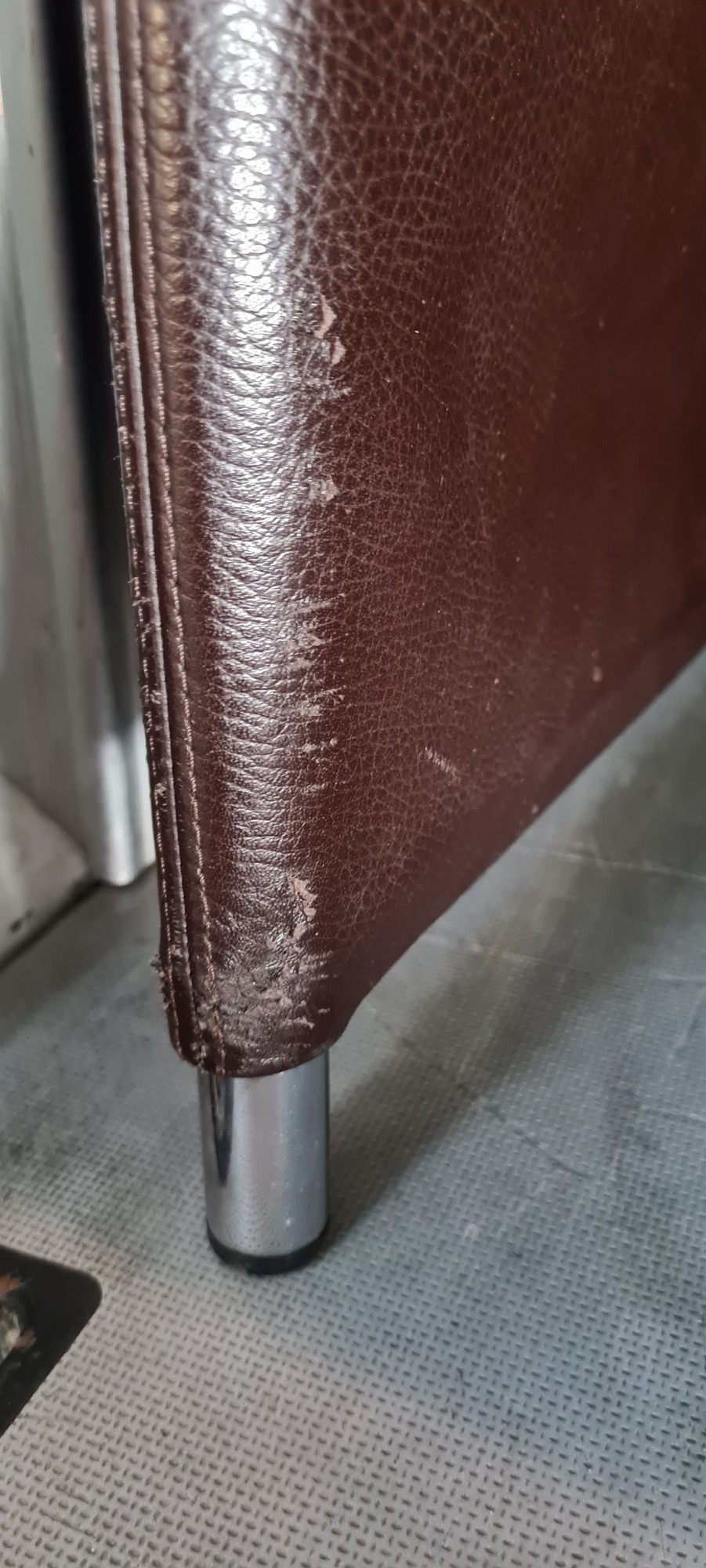 8x Jason 1420 Esszimmerstuhl Leder Metall Braun 7