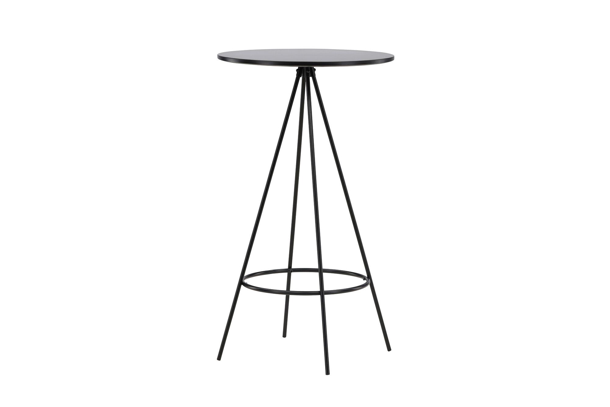 Bistro Bartisch MDF Furnier Schwarz Ø60cm 1