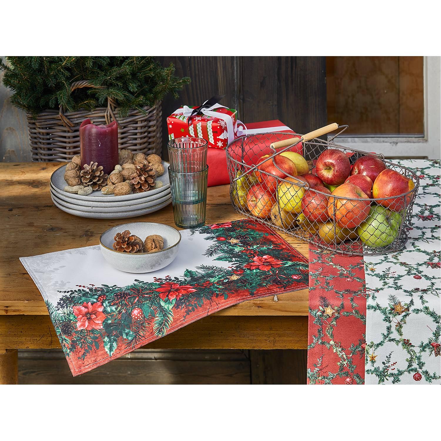 Tablecloth Cotton White 100x100cm 2