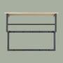 Wandgarderobe Eiche massiv und Metall 2