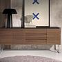 Sideboard impiallacciatura di legno acciaio cromato 1