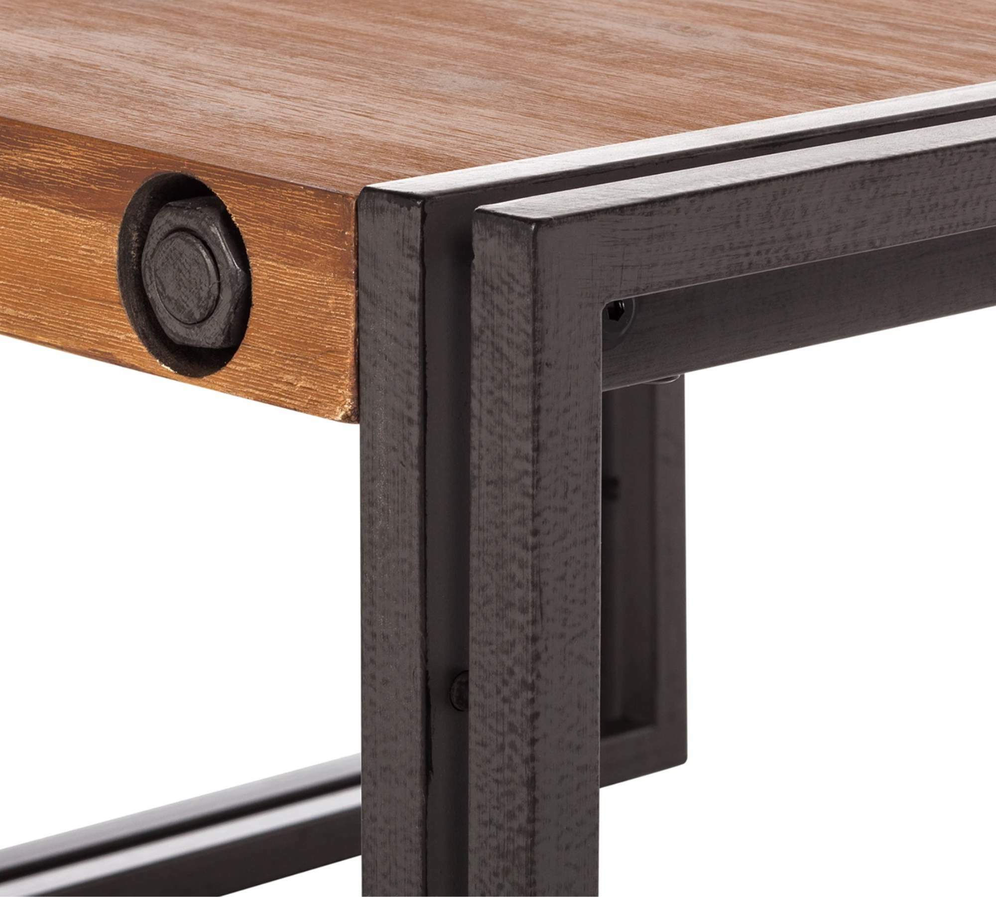 Couchtisch Massivholz Metall Schwarz 6