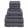 8-tlg. Handtuch-Set aus Baumwolle Grau Öko-Tex Standard 100 0