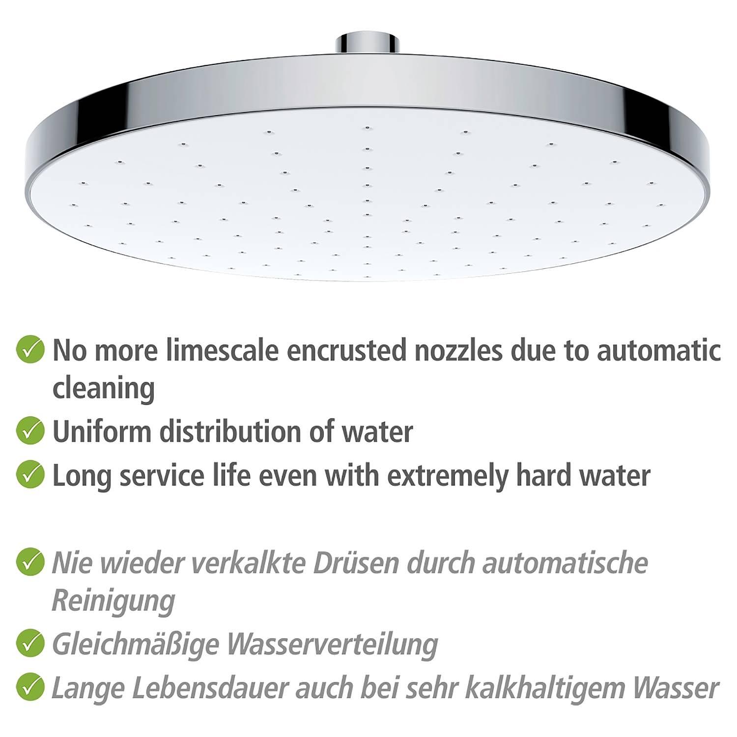 Rain shower head Cleaning I Plastic Chrome Silver 4