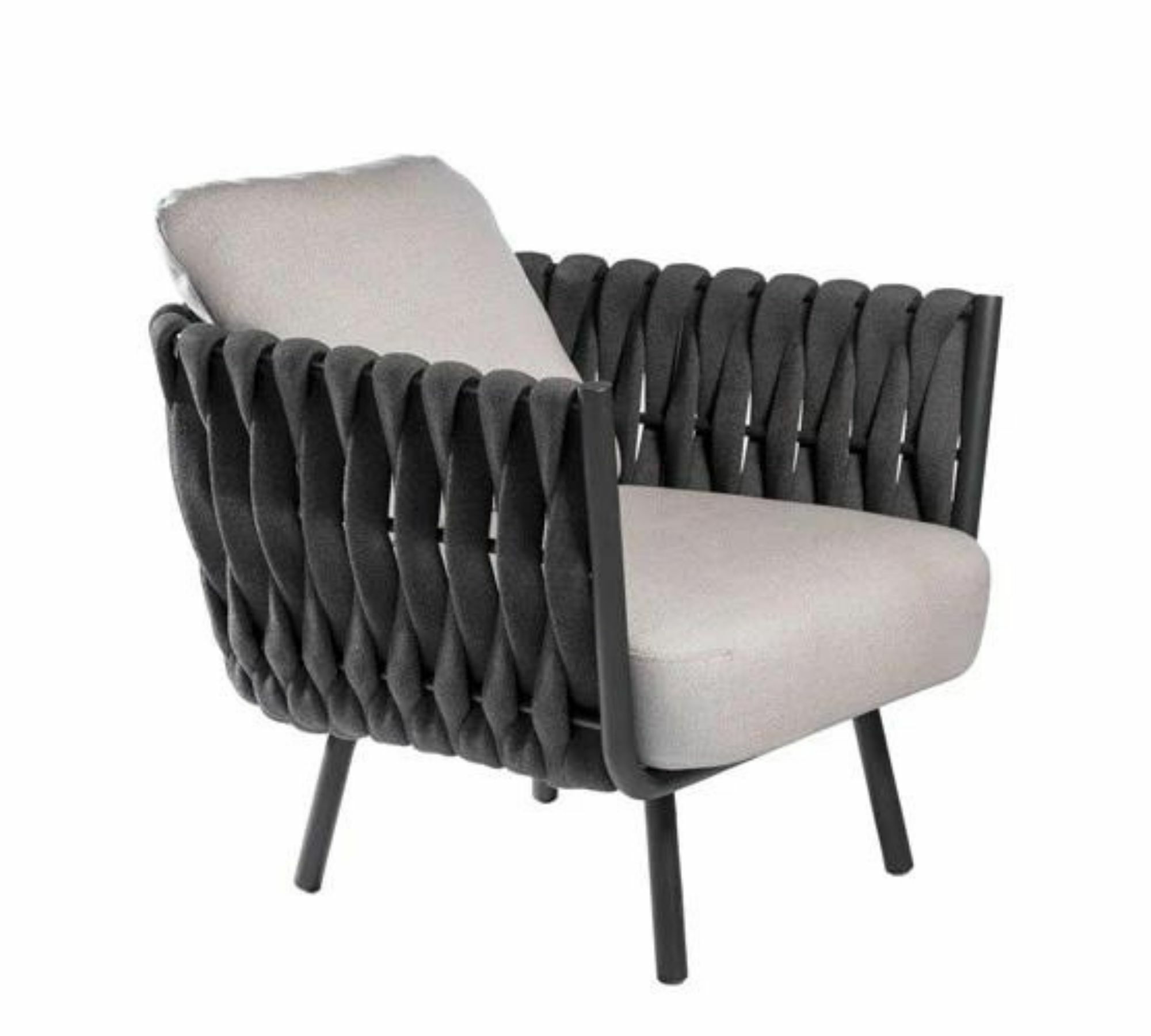 2x Tosca Clubsessel & Beistelltisch Textil Edelstahl Grau 1