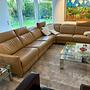 Ecksofa Leder Beige 0