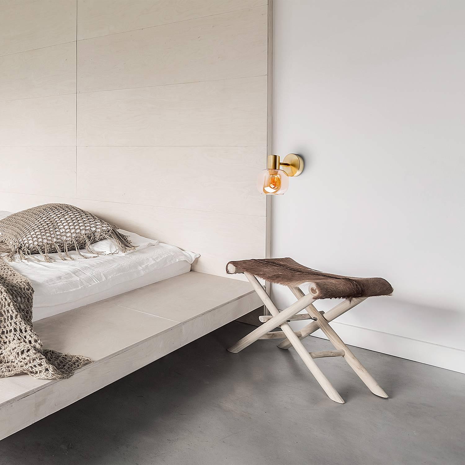 Libby Wall Light Clear Glass Iron Gold 1