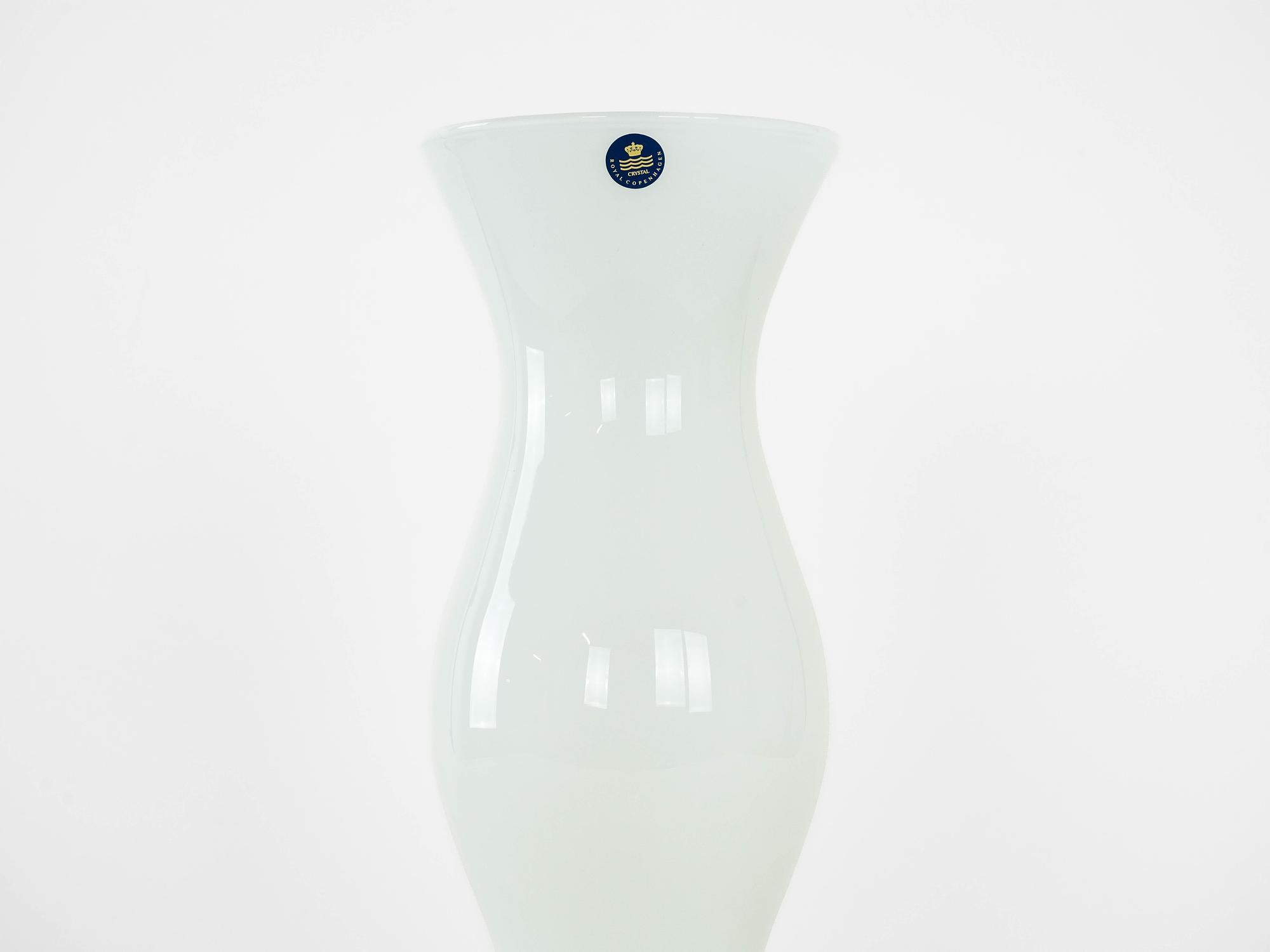 Glass vase White 1970s 3
