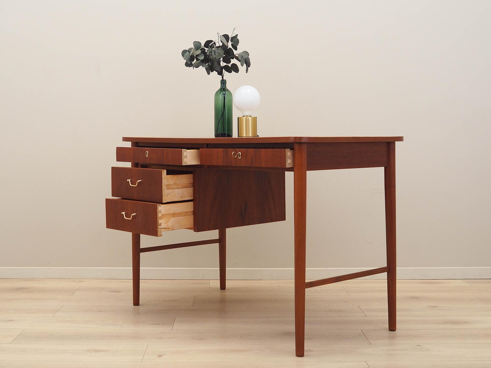 Teak-Schreibtisch Braun 1960er Jahre 3