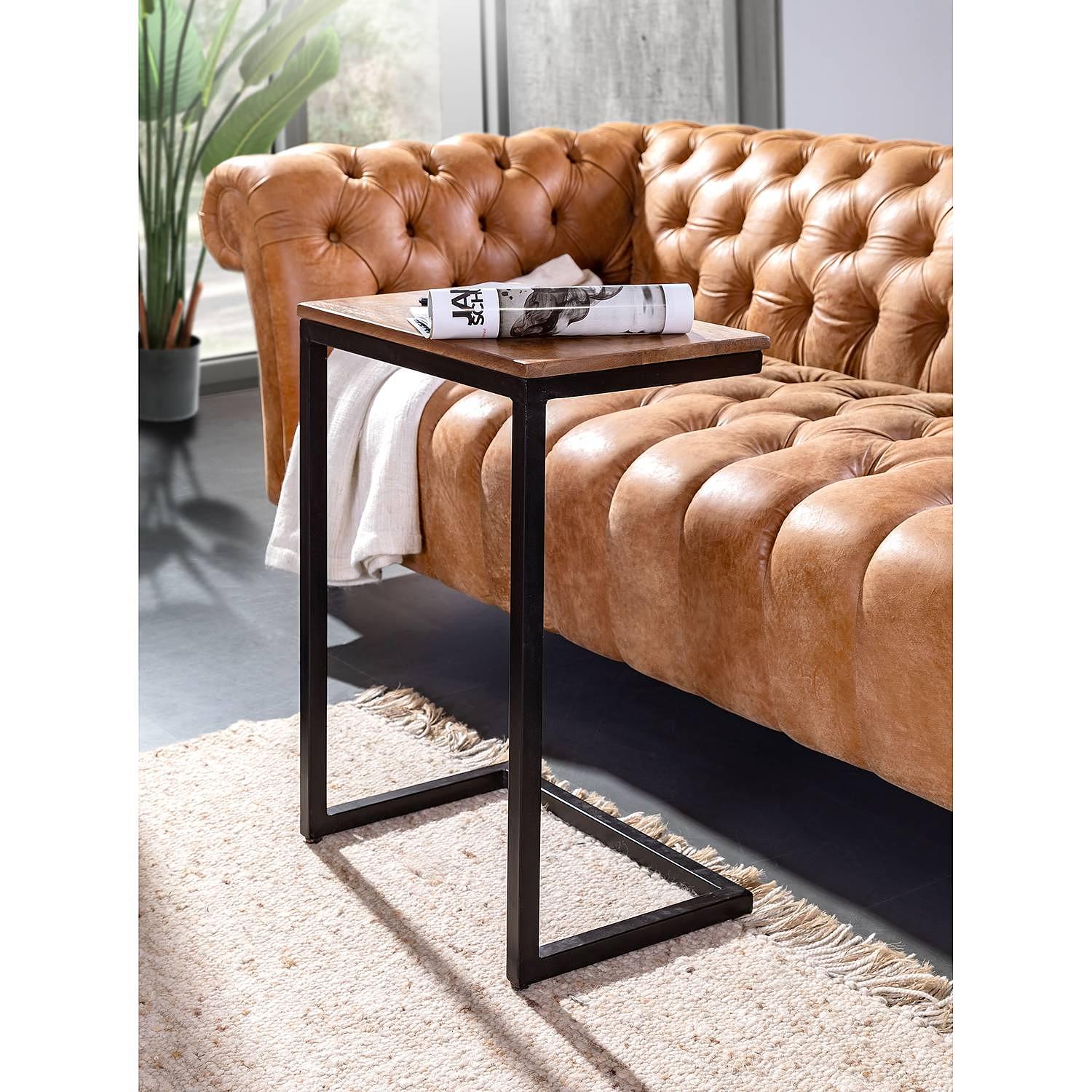 Side table Ugo II metal solid mango black 2