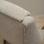 Vintage armchair Teak wood Textile Beige 1960s 11