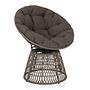 Weavora Papasansessel Drehbar mit Kissen Grau 1