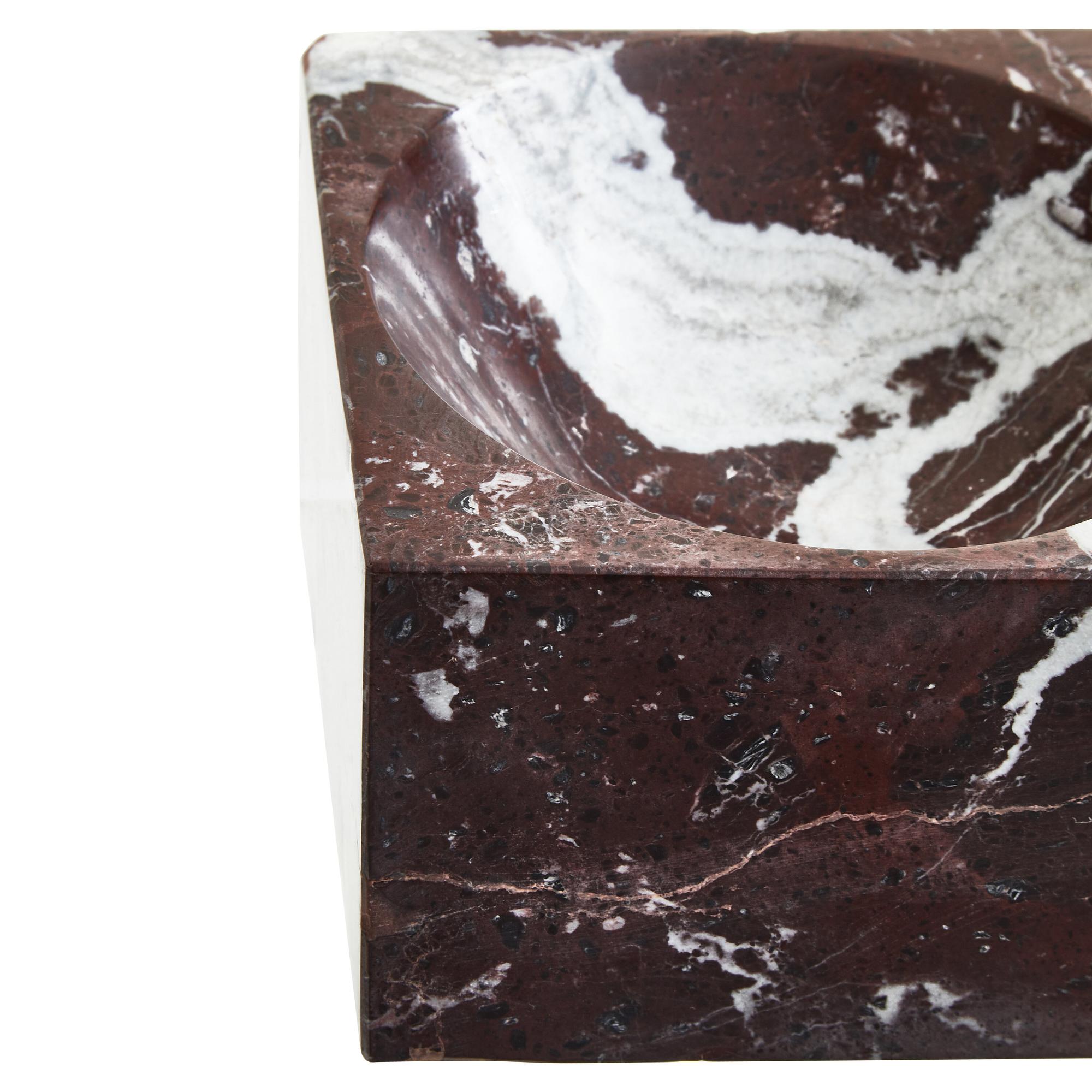 Salmo Square Red Marble Bowl
 8