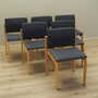 6x Vintage Chair Wood Textile Grey 1980s 2