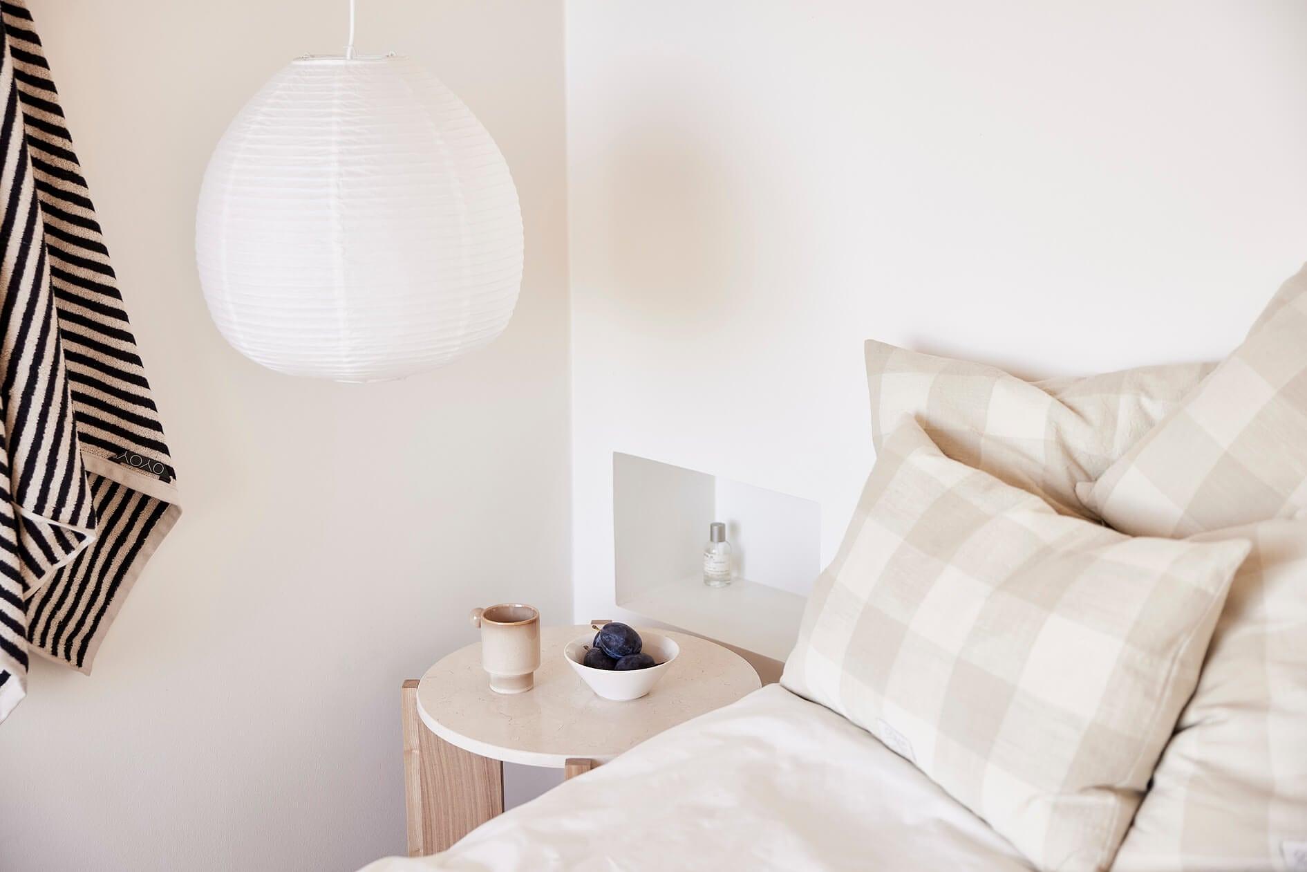 Schach Kissenbezug Bio-Baumwolle Creme 3