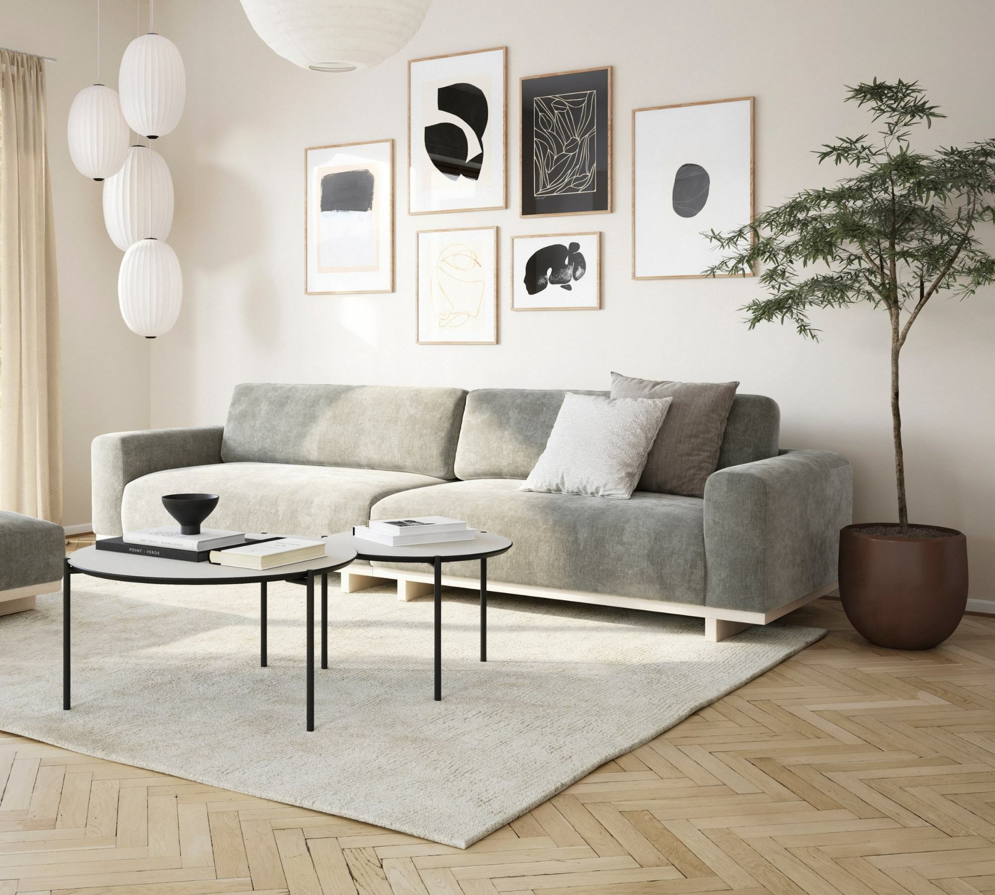 Aya Sofa 3,5-Sitzer Planet Grey Green 0