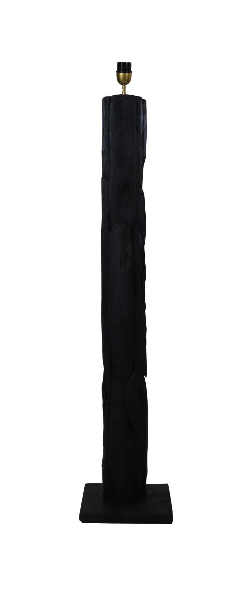 Stehlampe Teakholz Schwarz 0