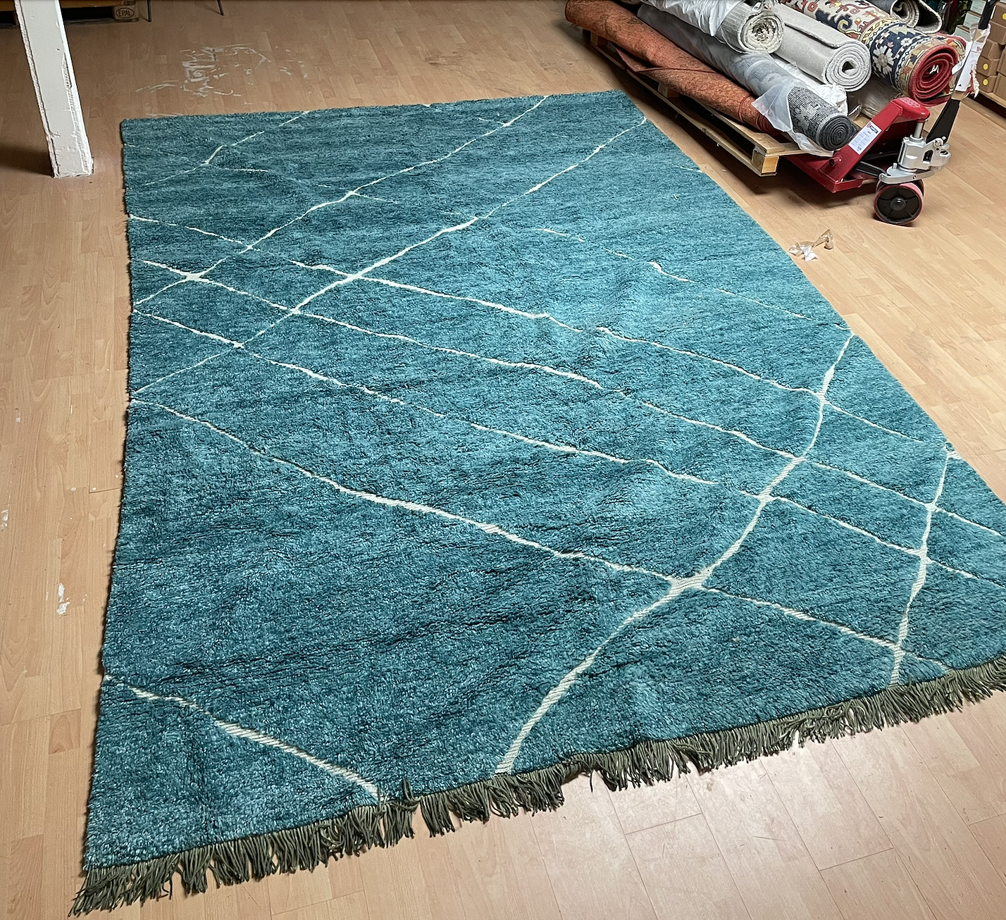 Wool Rug HKLIVING Hand-knotted Turquoise 4