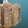 Vintage Pendant Lamp Glass Metal Gold 1960s 5