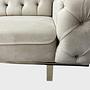 2x Sofa & Sessel Samt Beige 6