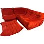 Togo Sofa 4-Teilig Stoffbezug Vollschaum Orange 1
