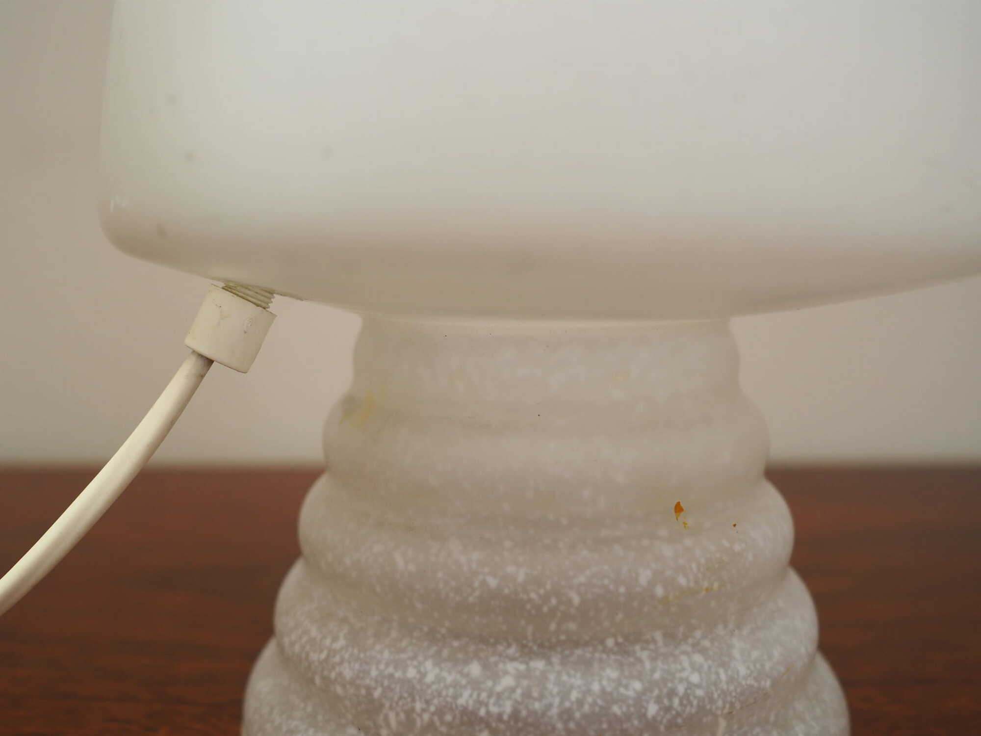 Vintage Table Lamp Glass Metal White 1970s 6