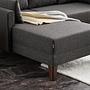 Bella Sofa Récamiere Links mit Hocker Anthrazit 3