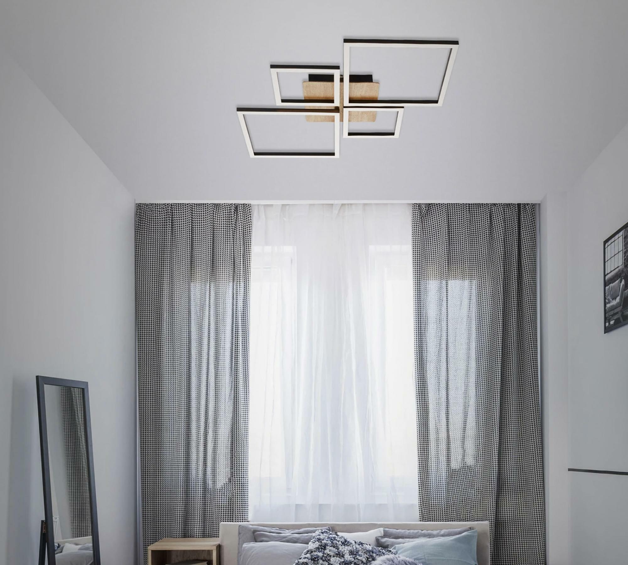LED Deckenleuchte in Rahmenform Holzoptik II 6