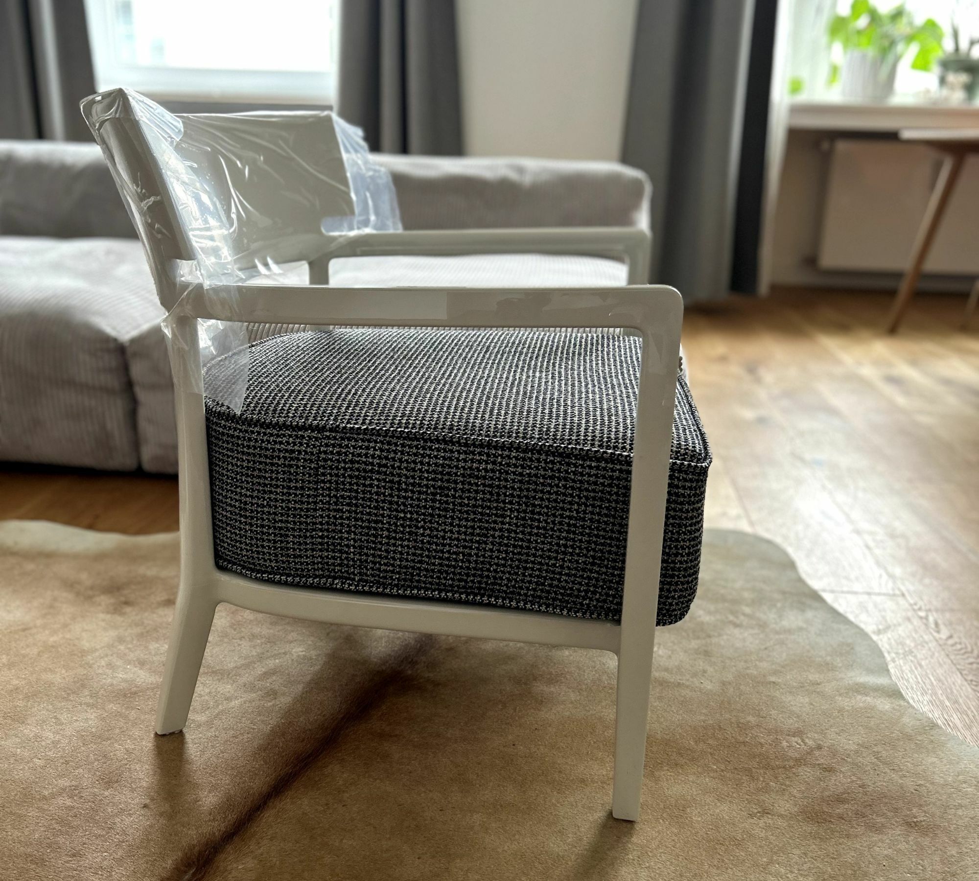 2x Cara Sessel Kunststoff Baumwolle Weiß 2